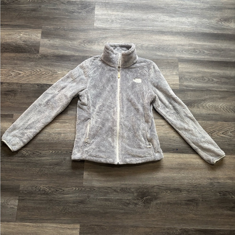 The North Face Women’s Gray Fuzzy Fleece Zip-Up Jacket